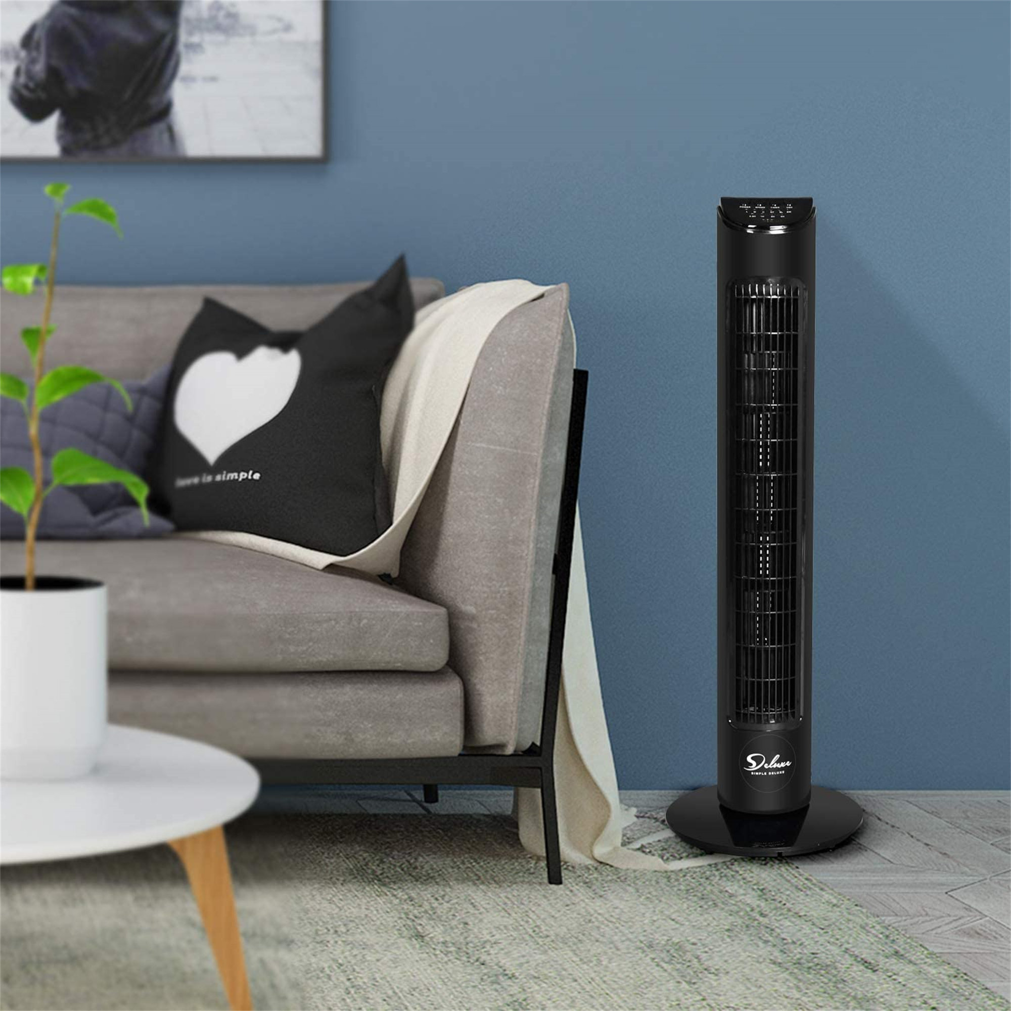 Electric Tower top Stand Fan, Black